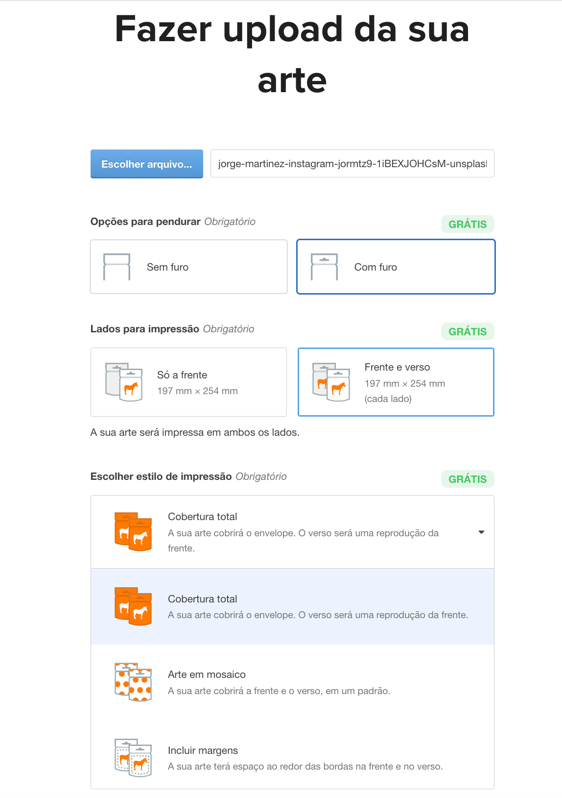 fotos de upload para sacos stand up pouch personalizados com dois lado