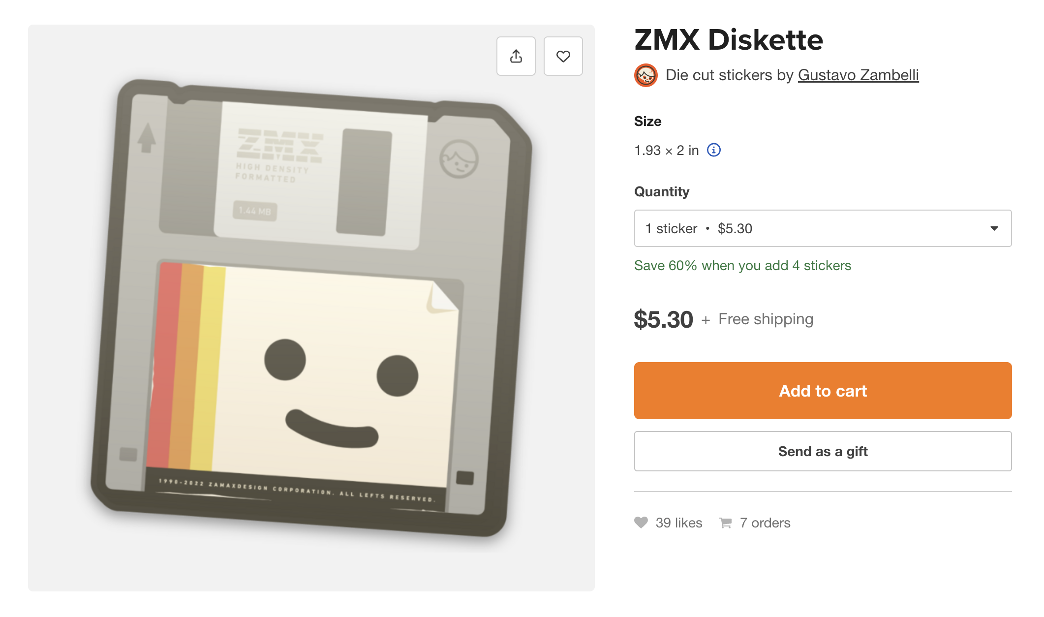 order single unit stickers