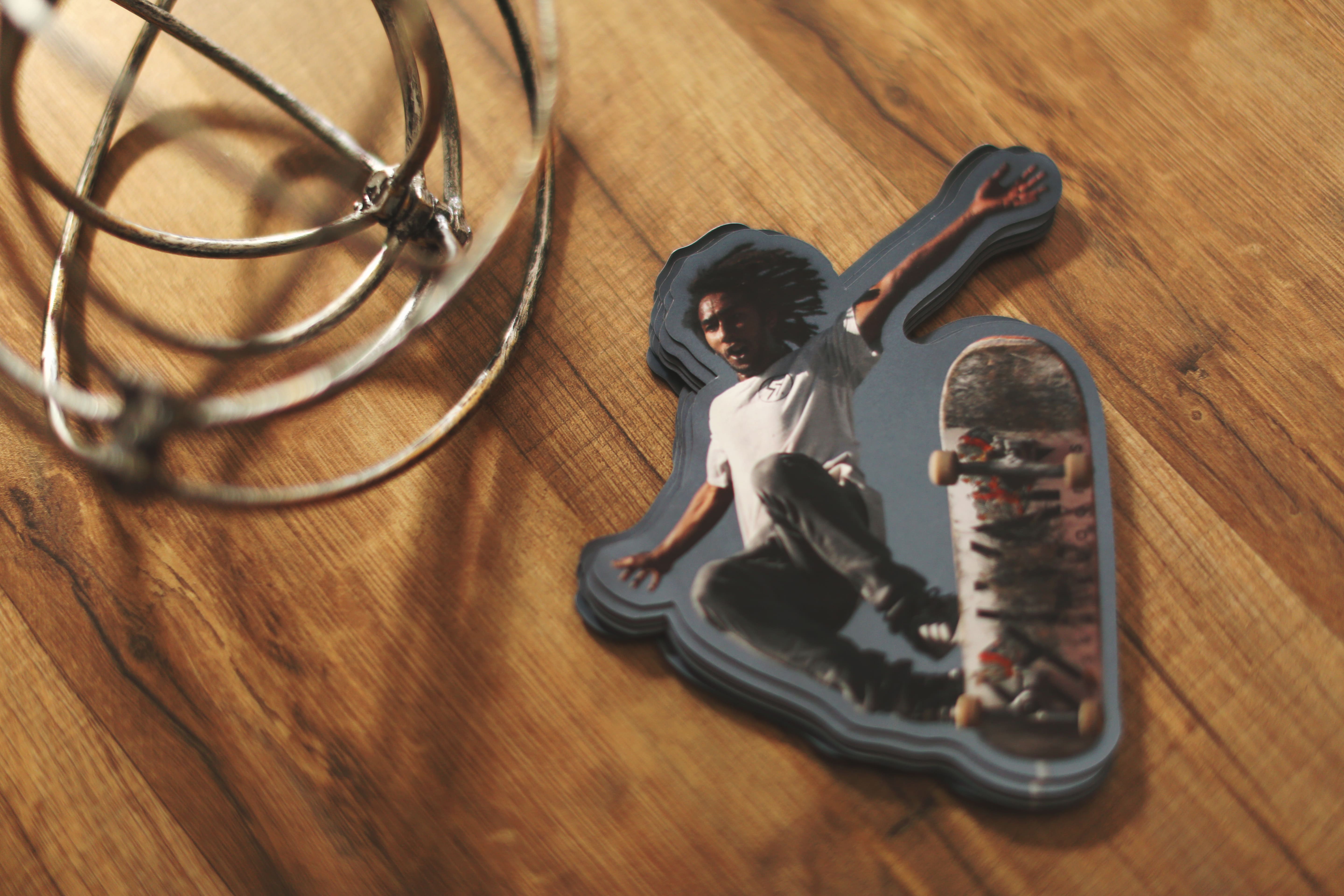 A perfectly cropped shape of a skateboarder