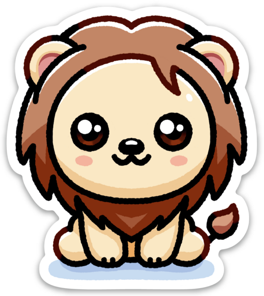 pegatina guapa de un león