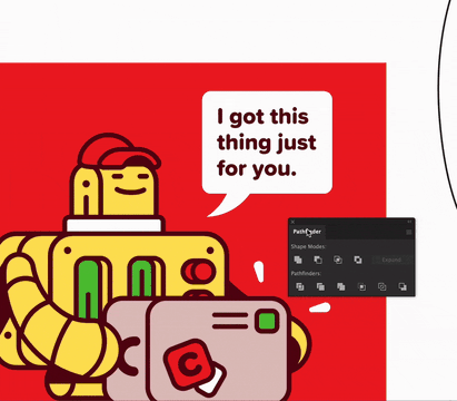 Utilizar o Pathfinder no Adobe Illustrator para remover elementos e fazer brilhar a cor do tecido de uma t-shirt através do design.