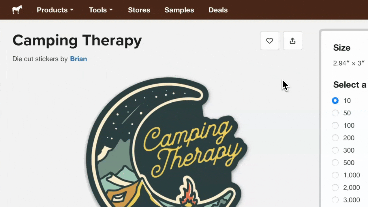 gif of liking an item