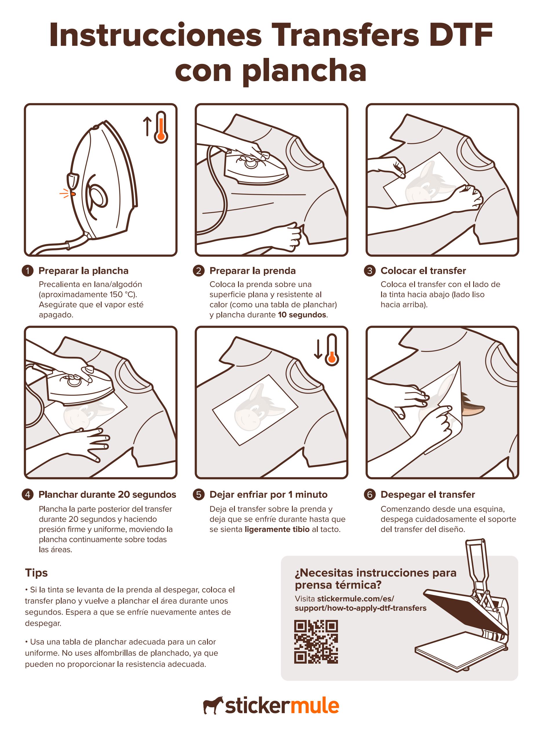 instrucciones de transfers con plancha