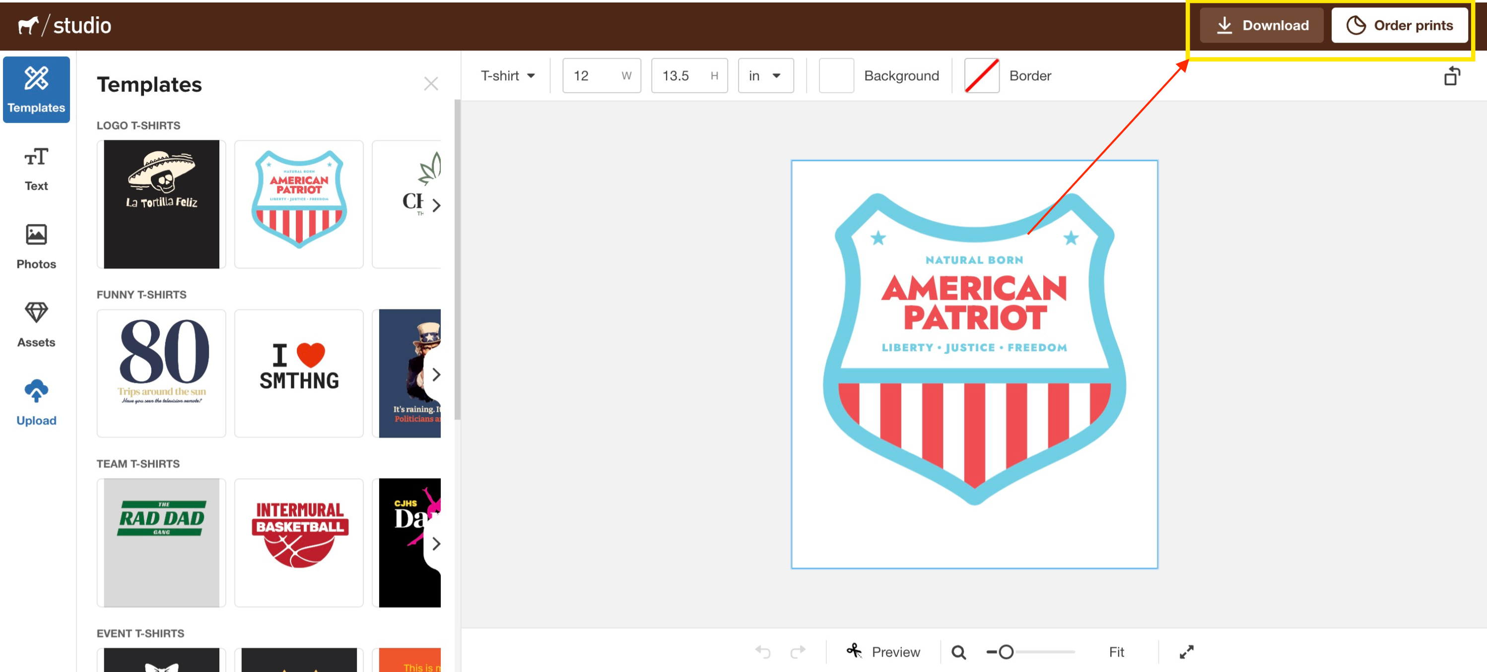 ferramenta de design com modelo para camisetas personalizadas