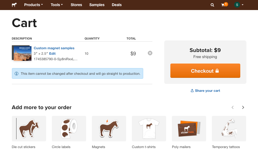 sticker mule shopping cart