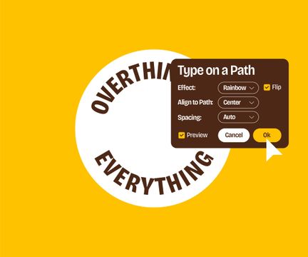 Testo su un tracciato in Adobe Illustrator per creare un adesivo