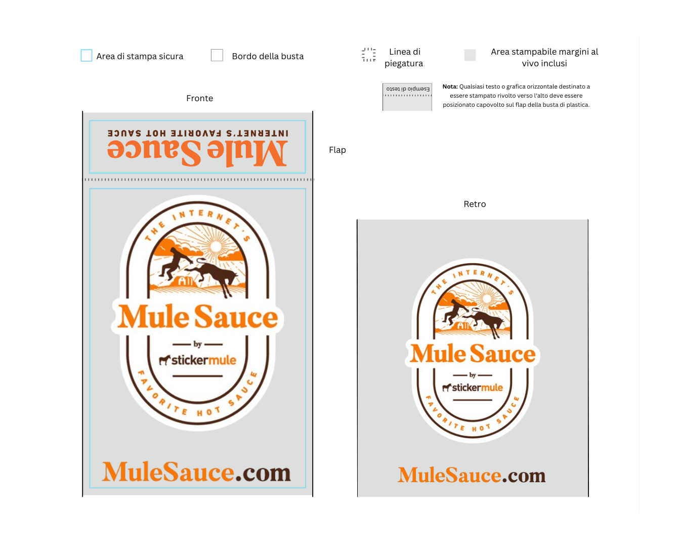 esempio di design di una busta di plastica personalizzata