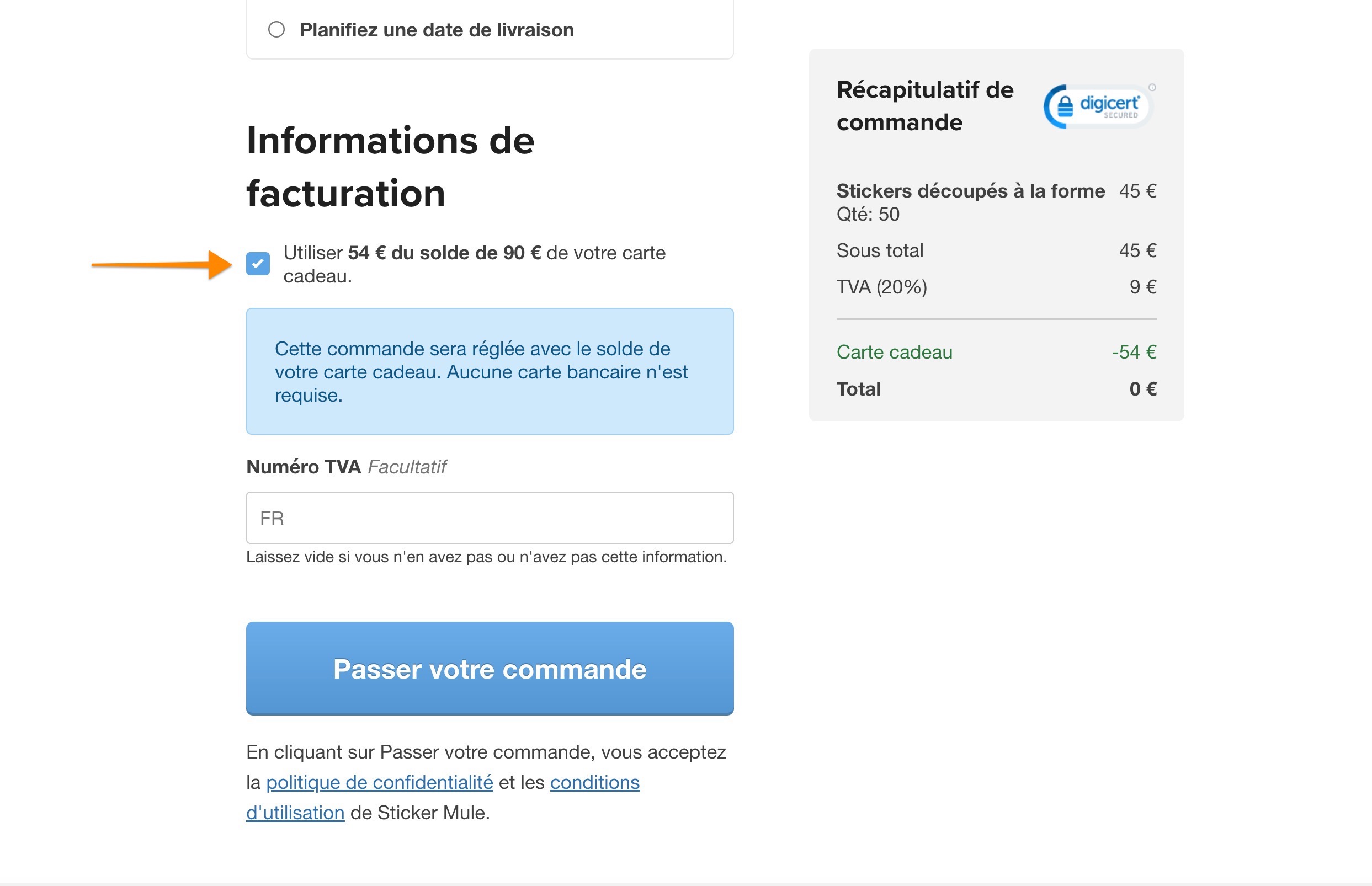 les soldes des cartes-cadeaux peuvent être utilisés au moment du paiement-FR
