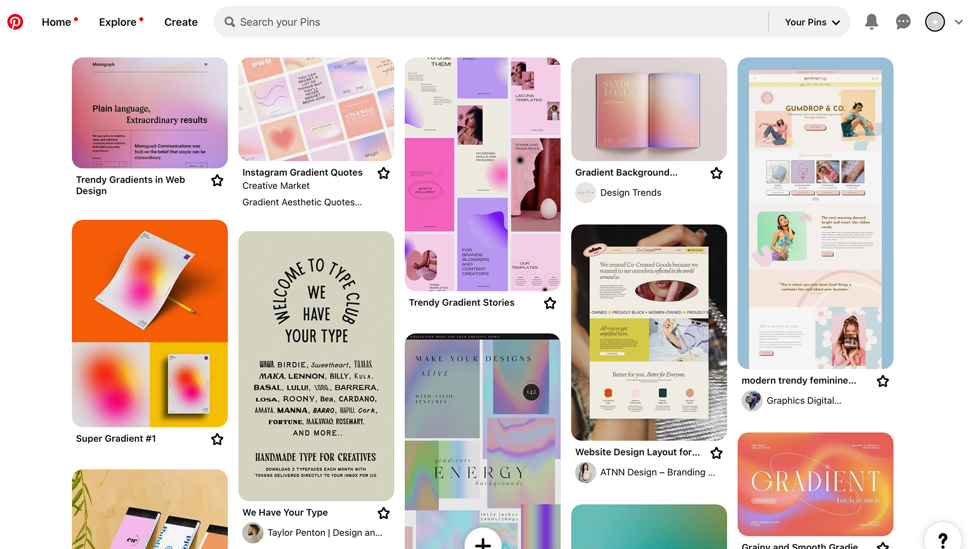 tablero de inspiración  pinterest