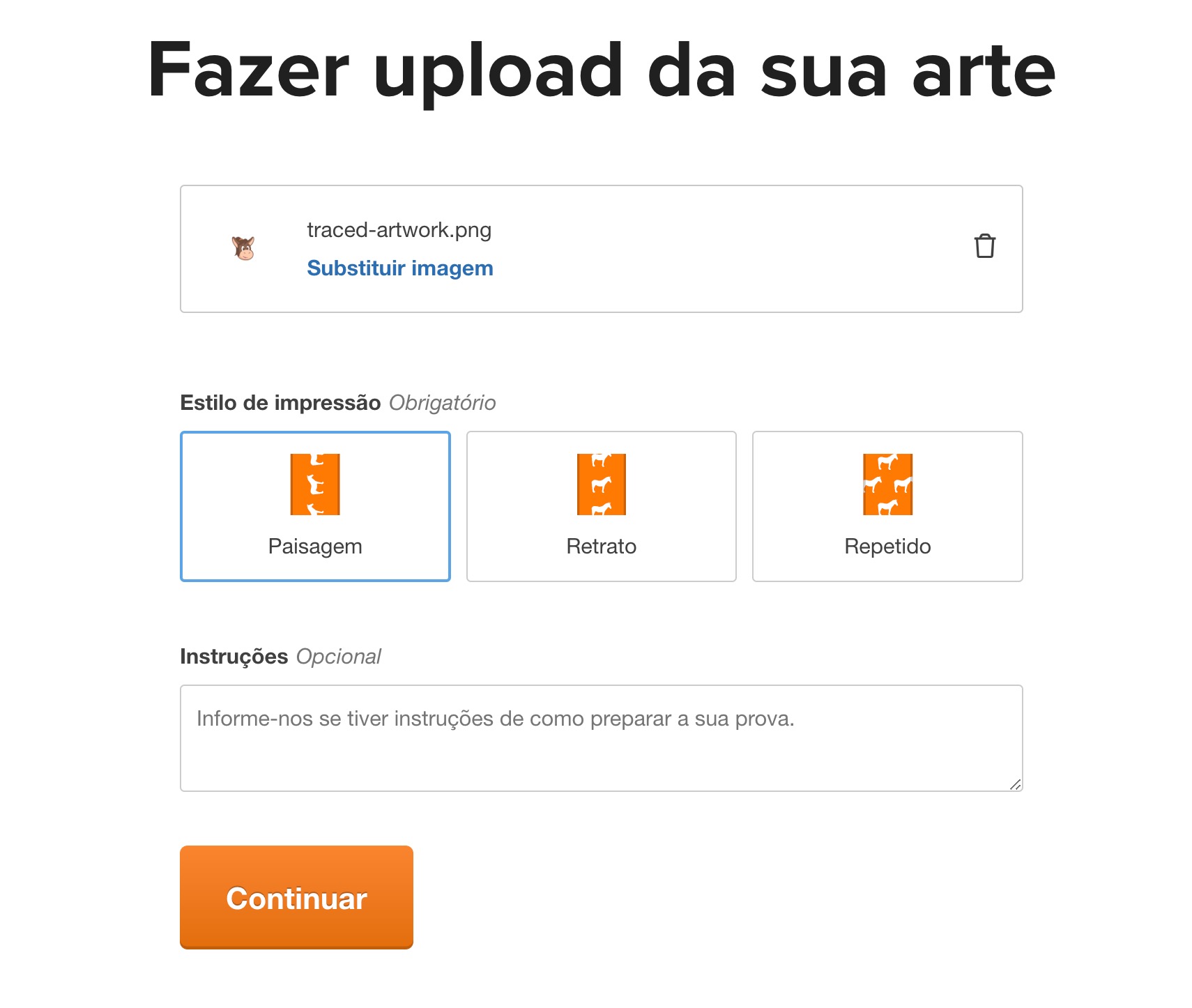 imagem das opções de layout de fita para embalagem