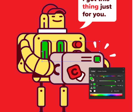 Melhorar cores de uma ilustração no Adobe Illustrator com o controlo deslizante HSB