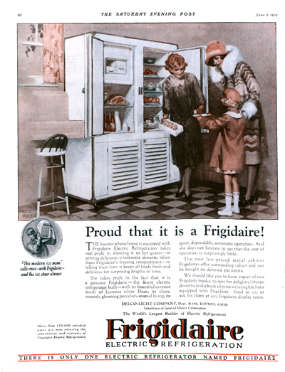 Un "frigidaire" de principios de los años 20, pero sin imanes bonitos a la vista