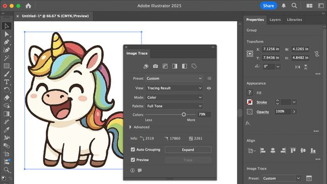 image trace in adobe illustrator