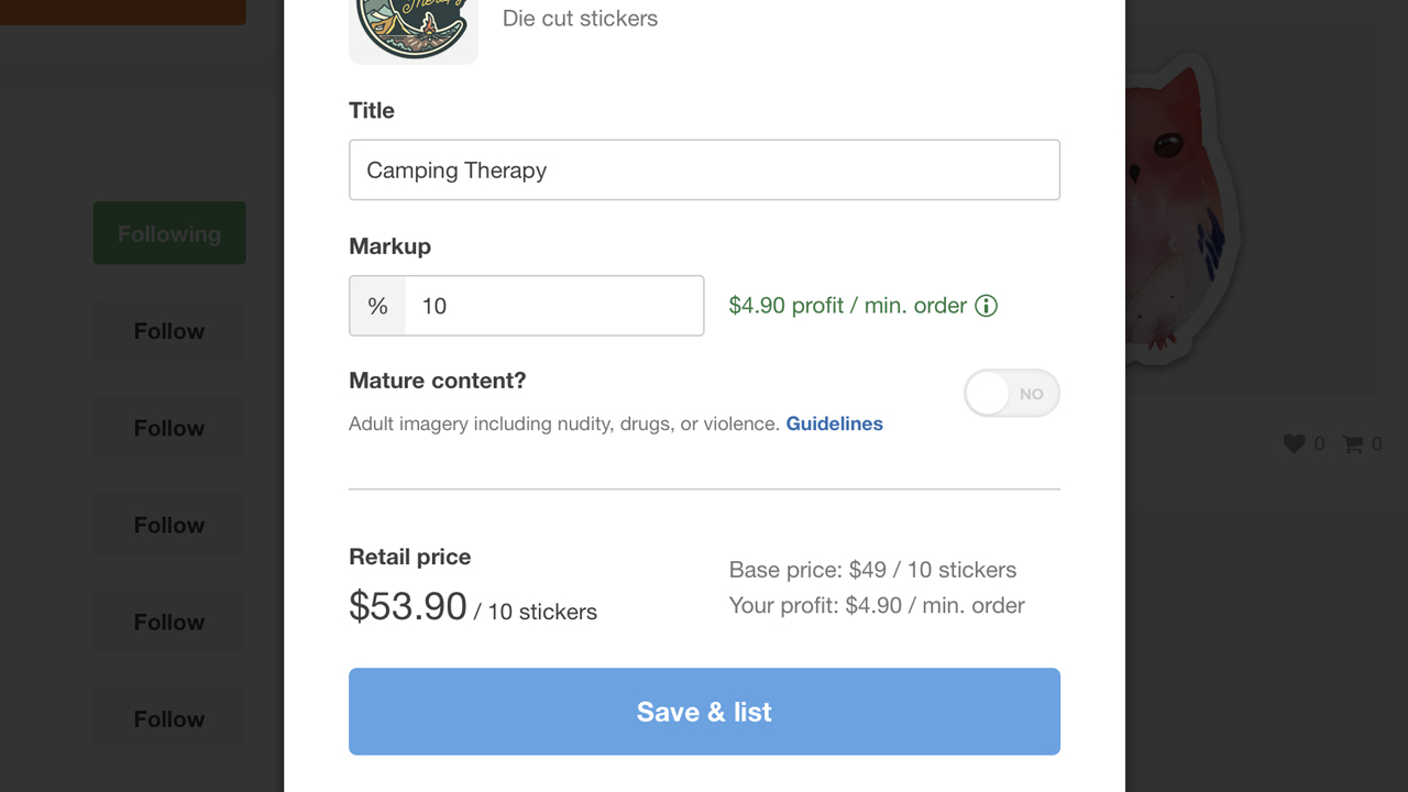 Screenshot of markup feature