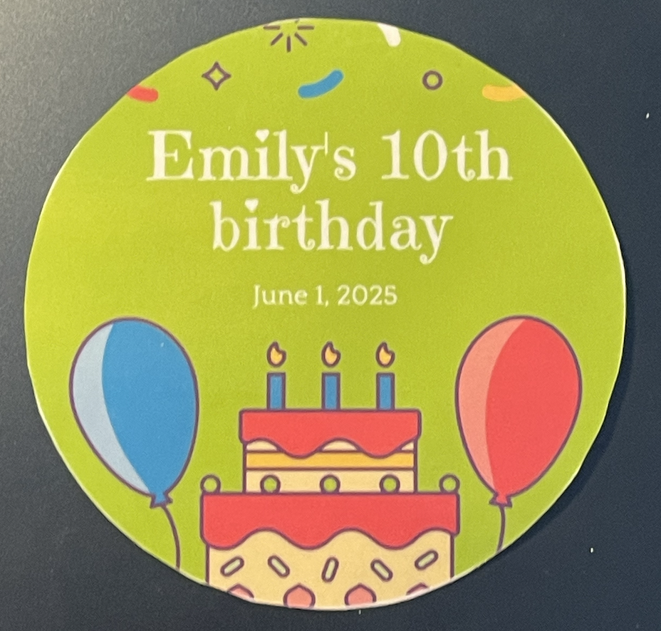 cheap, homemade sticker