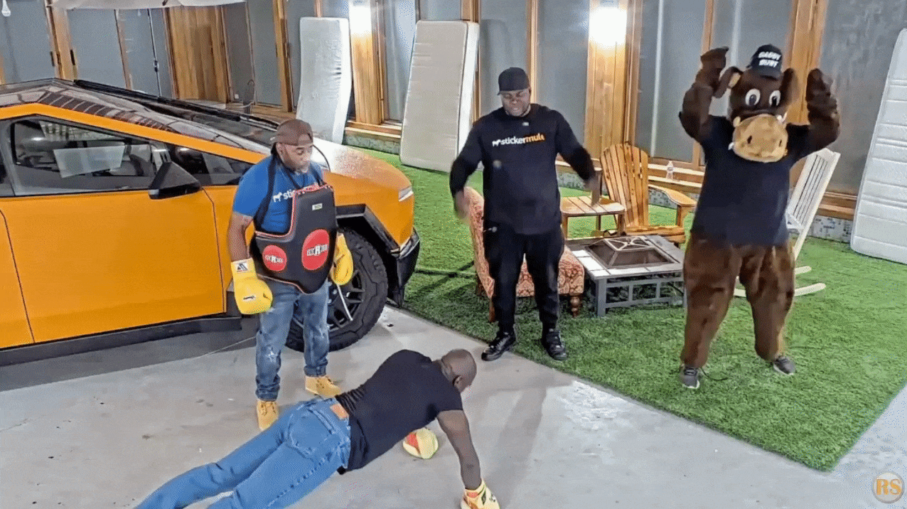 The Sticker Mule team and the iconic Sticker Mule Cybertruck pay a visit to Fishtank Live