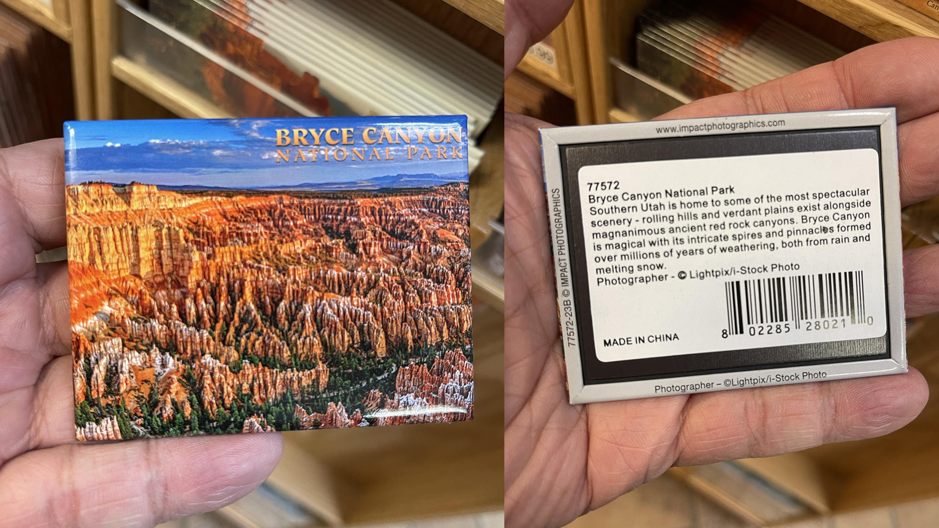 Image of cheap magnets in Bryce Canyon gift shop
