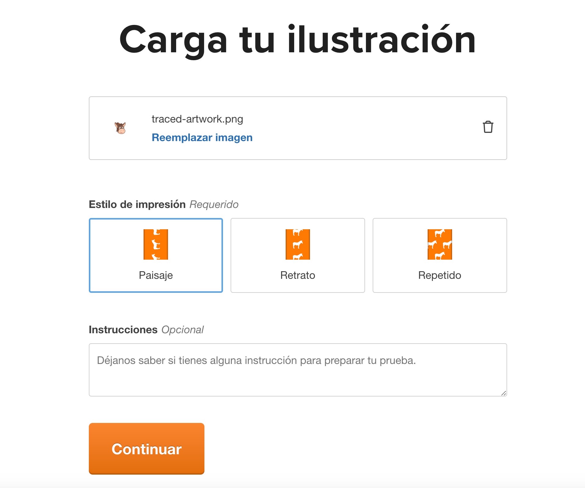 captura de pantalla de las opciones de diseño de la cinta de embalaje