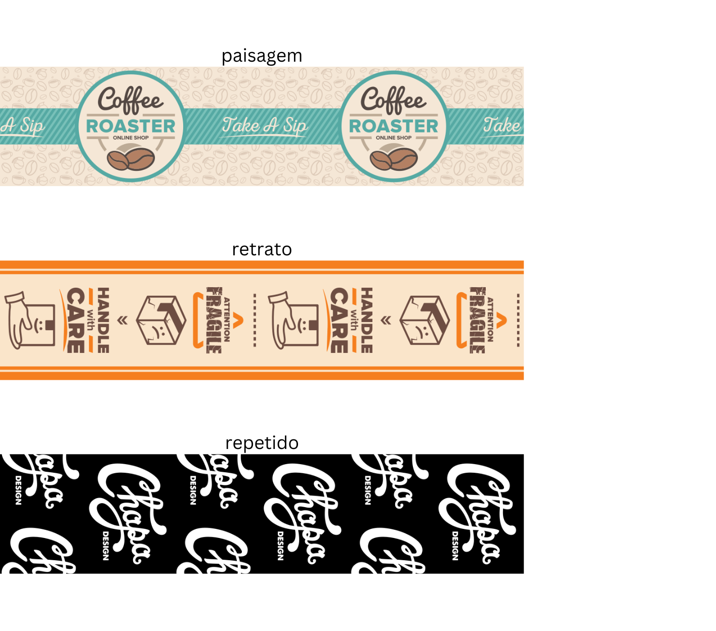 layouts da fita para embalagem