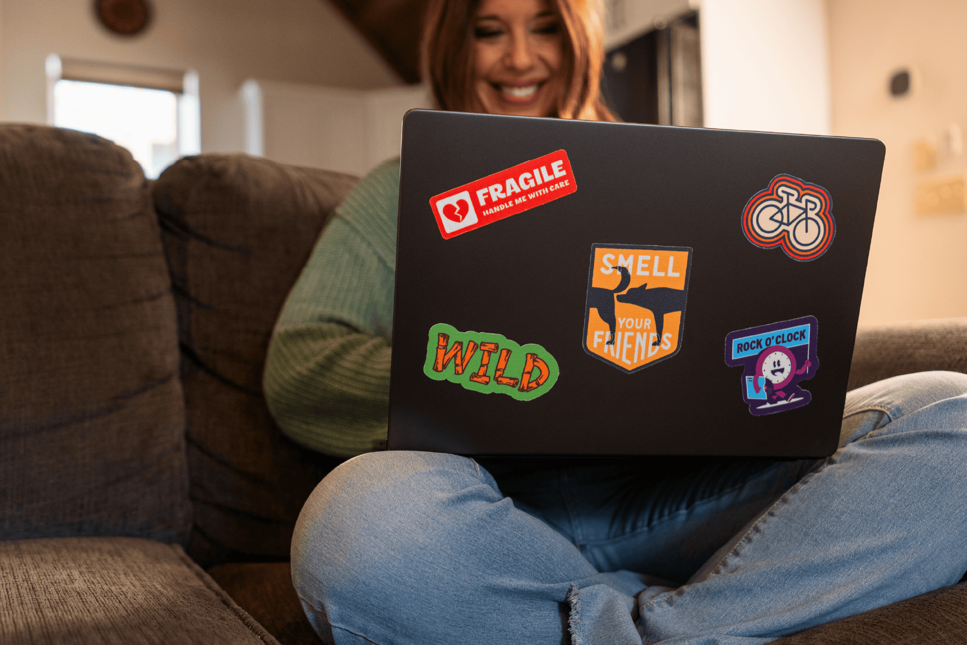 fabric stickers on laptops