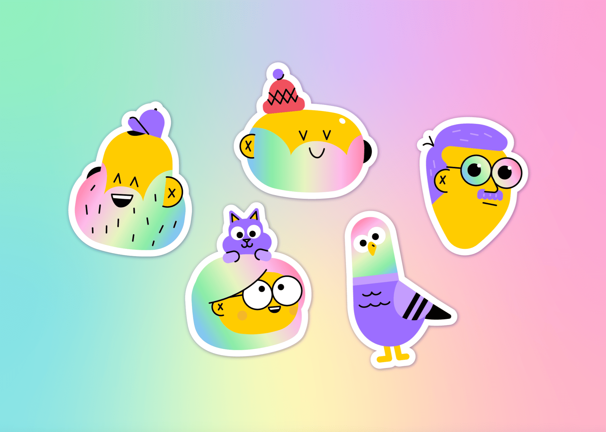 gradient sticker design trend