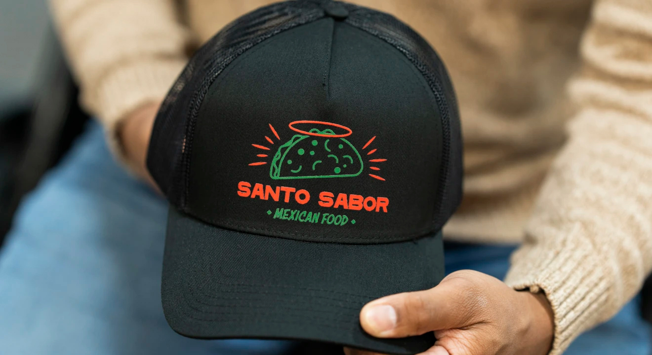 personalisierte Cap für ein mexikanisches Restaurant