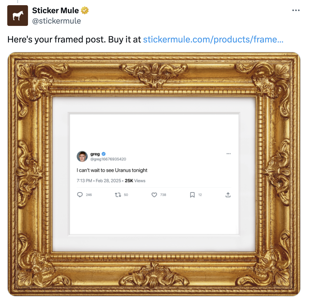 framed post X bot