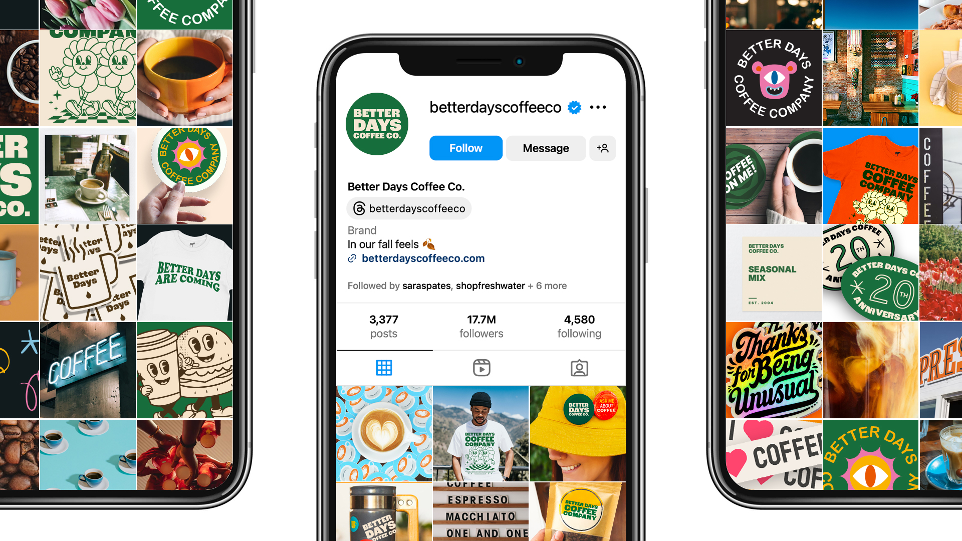 social media feed with people showing off