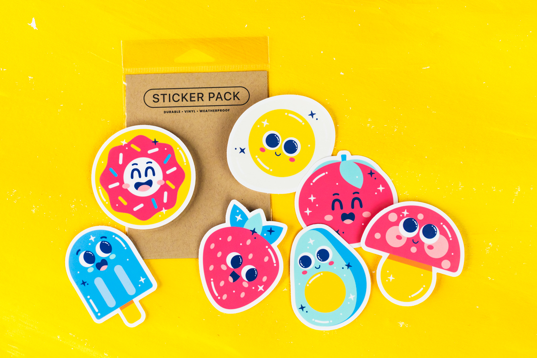 paquete de stickers de comida