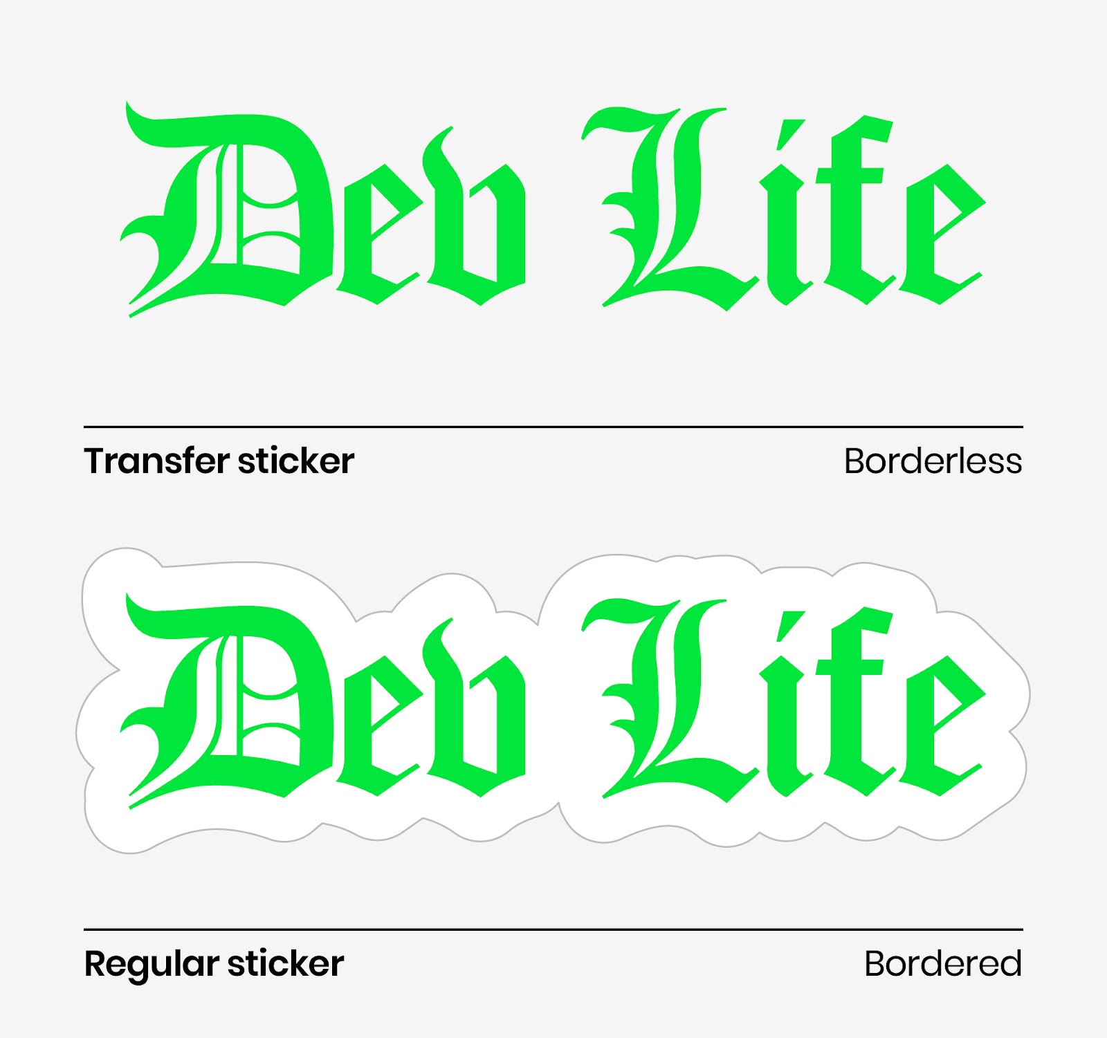 diferença entre autocolante de transferência e autocolante normal