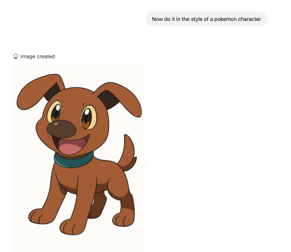 perro con el estilo de un personaje de pokémon