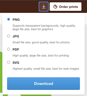 choose a file format for your lmage