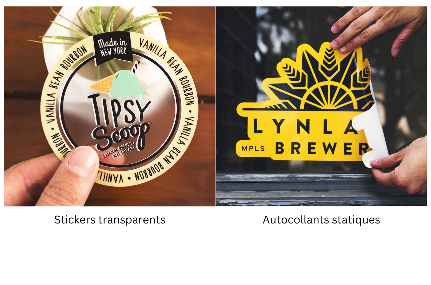 sticker transparent personnalisé ou autocollant statique personnalisé