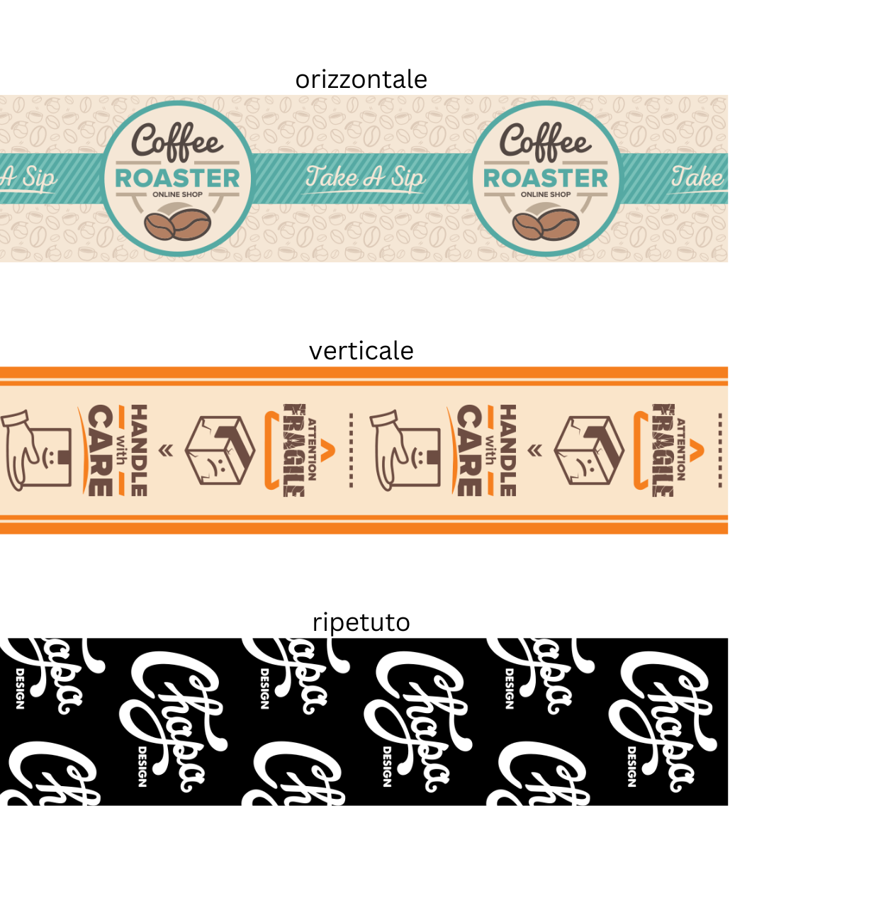 layout per nastro adesivo per pacchi