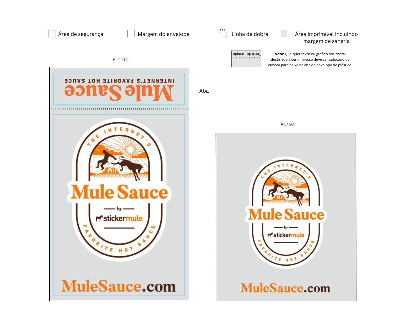 exemplo de design de um envelope de plástico personalizado