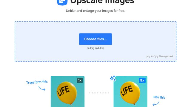 screenshot of the Upscale UI