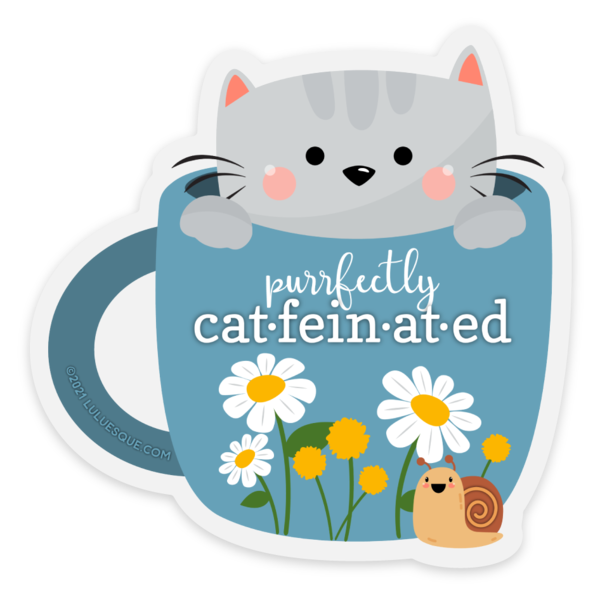 pegatina guapa de gato de Ms. Lulu