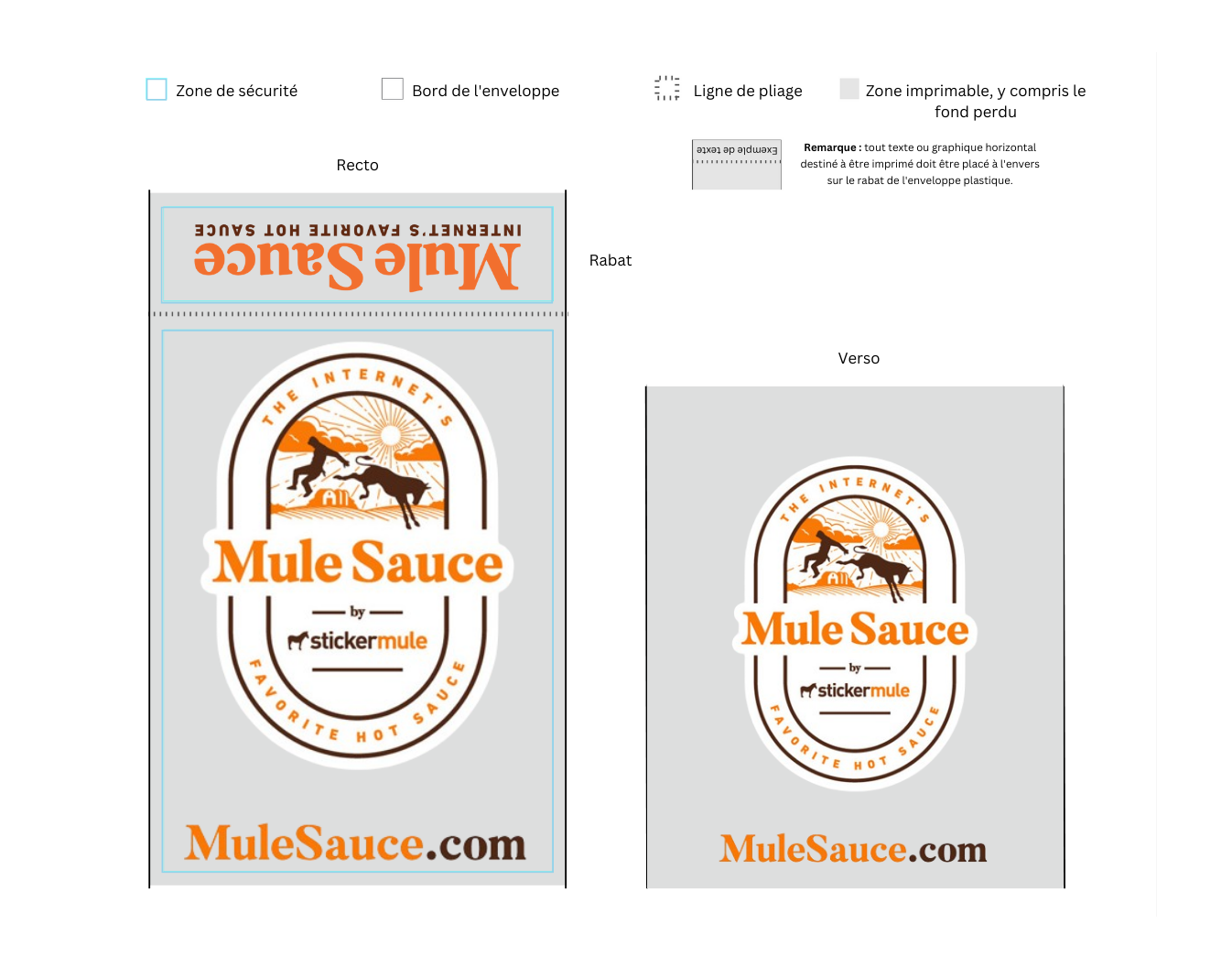 exemple de design du modèle d'une enveloppe plastique personnalisée imprimée