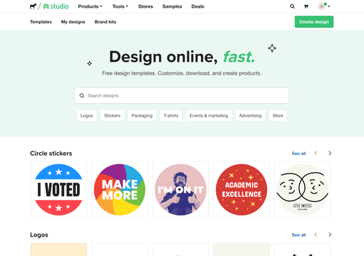 Sticker Mule Studio Homepage