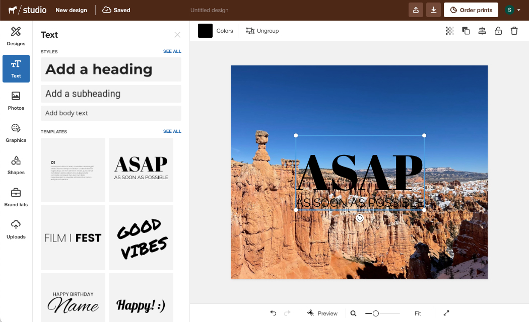 choose text for your sticker