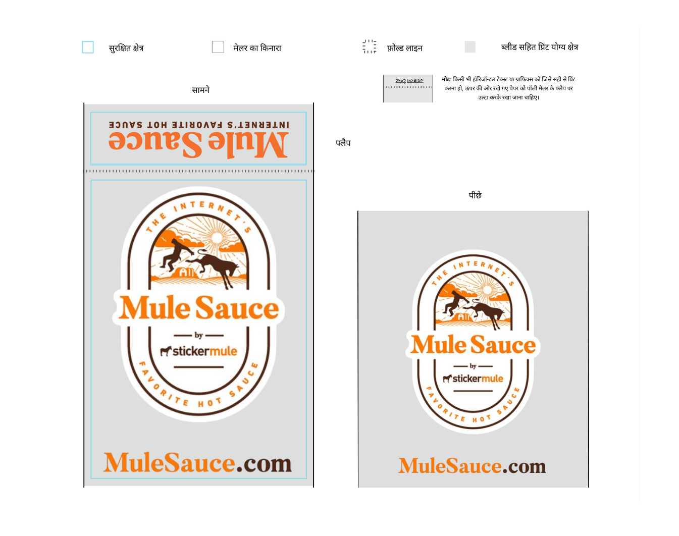 एक कस्टम प्रिंटेड पॉली मेलर टेम्पलेट डिज़ाइन का उदाहरण