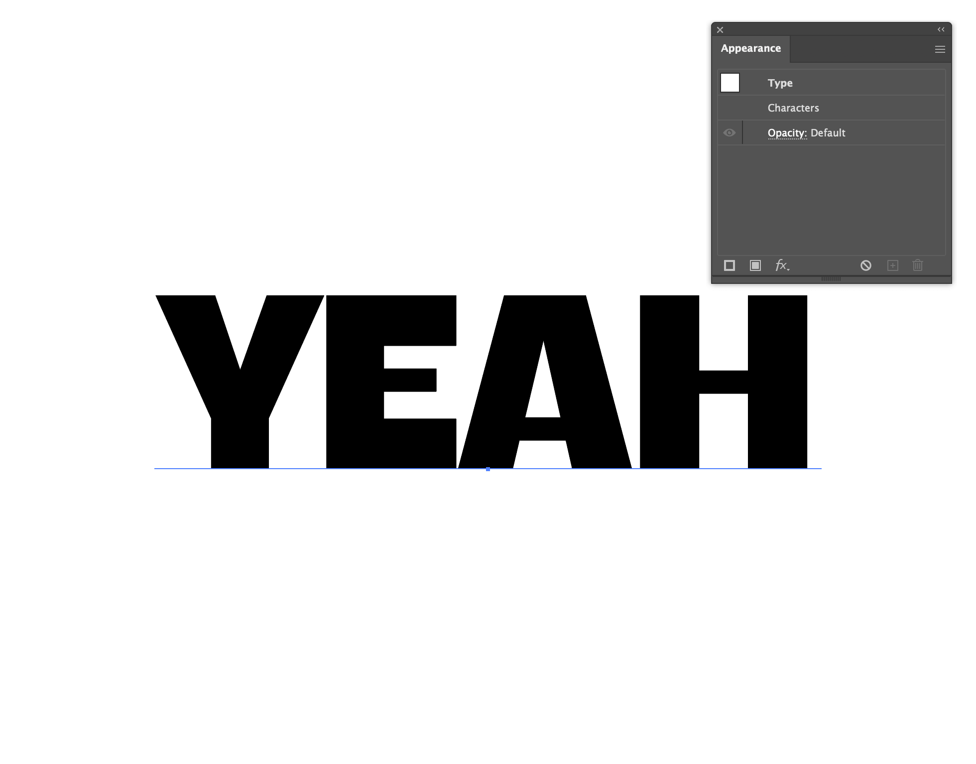 Seleccionando Ventana > Apariencia para abrir el panel de Apariencia