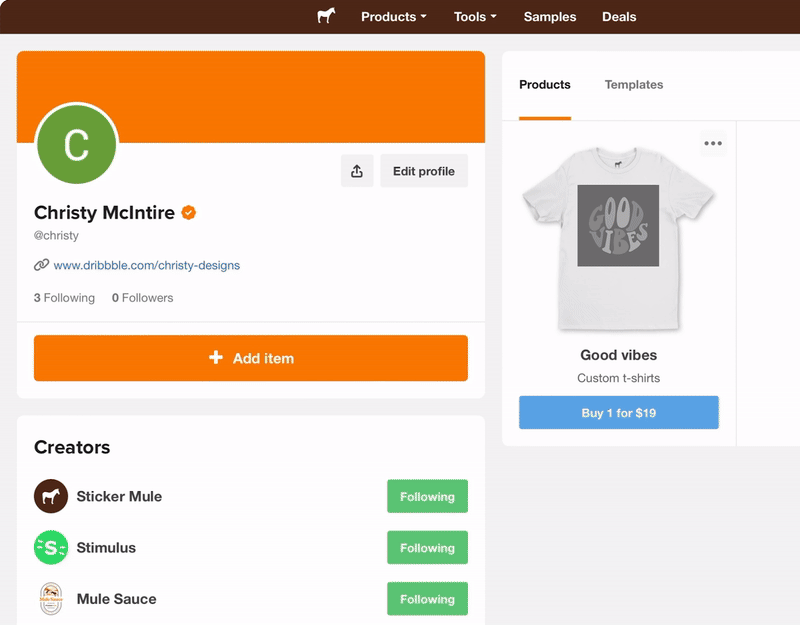 editar perfil para habilitar comisiones para vender productos personalizados online