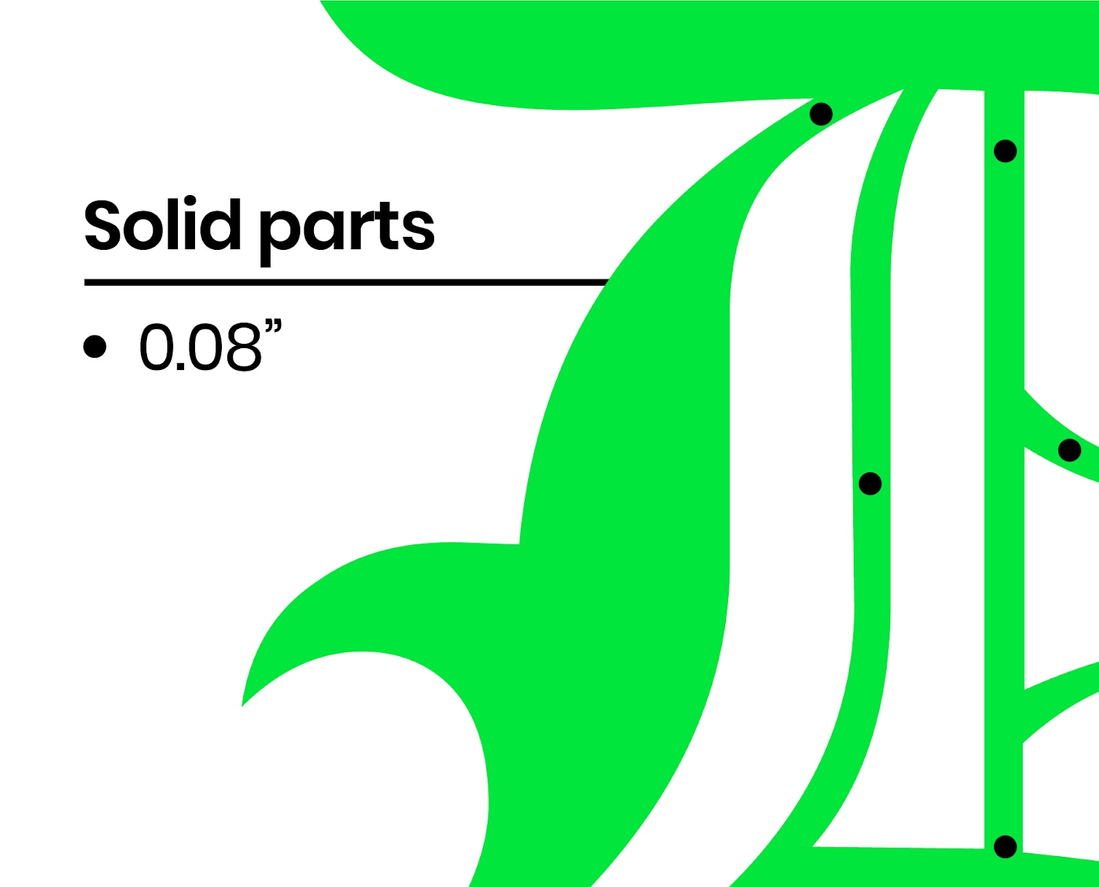 espaço sólido mínimo para autocolantes de transferência