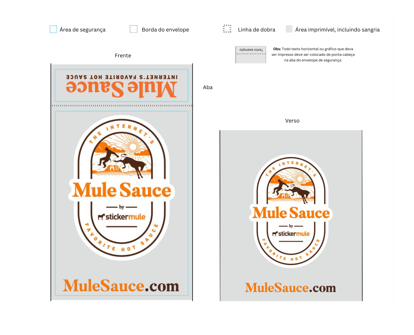 exemplo de design de modelo de envelope de segurança personalizado