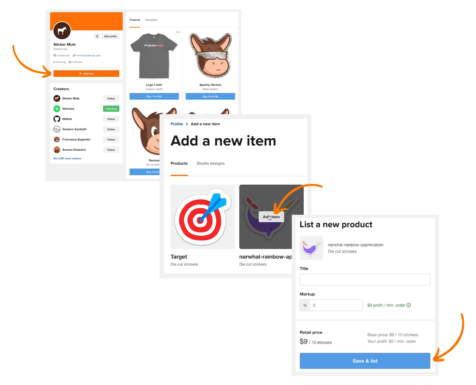 comment ajouter un article à votre boutique sticker mule