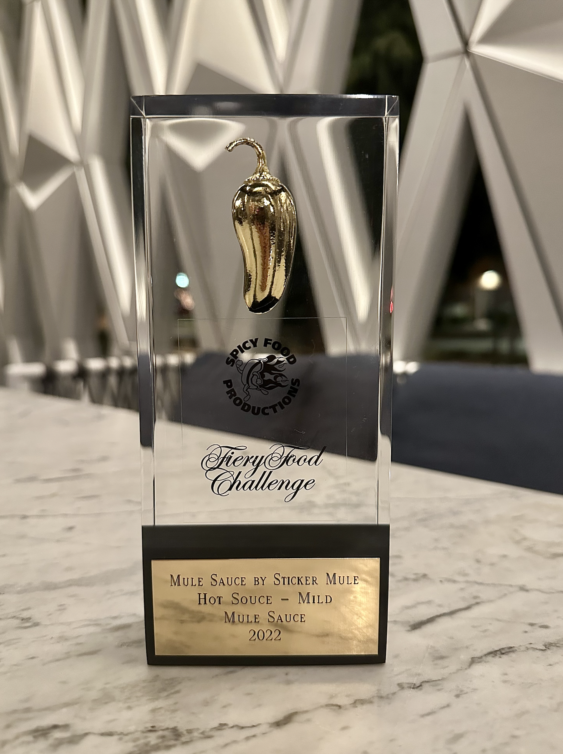 mule sauce primeiro prémio na Fiery Food Challenge no Texas