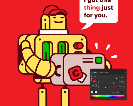 Melhorar cores de uma ilustração no Adobe Illustrator com a opção de brilho no controlo deslizante HSB