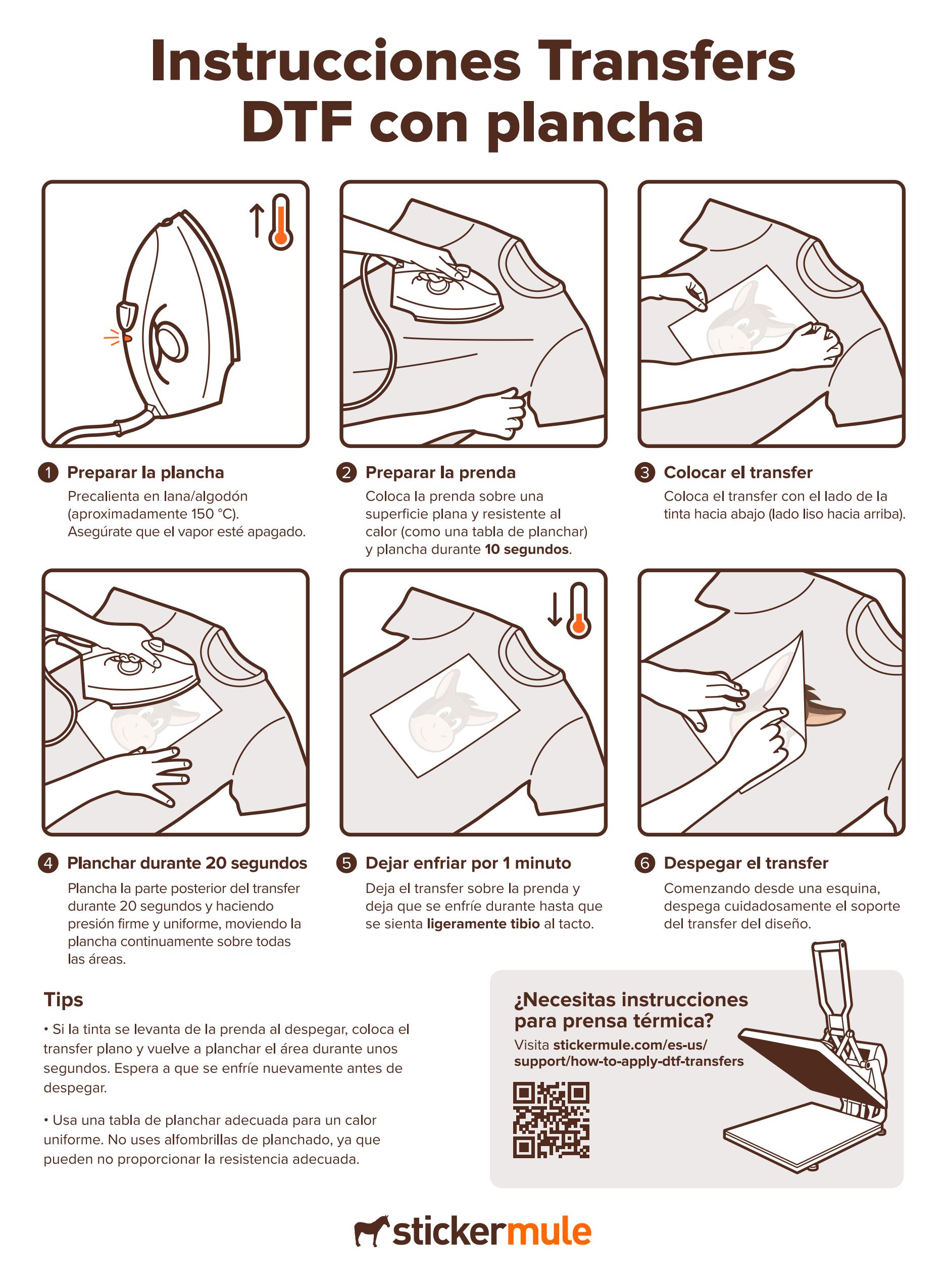 instrucciones de transfers con plancha