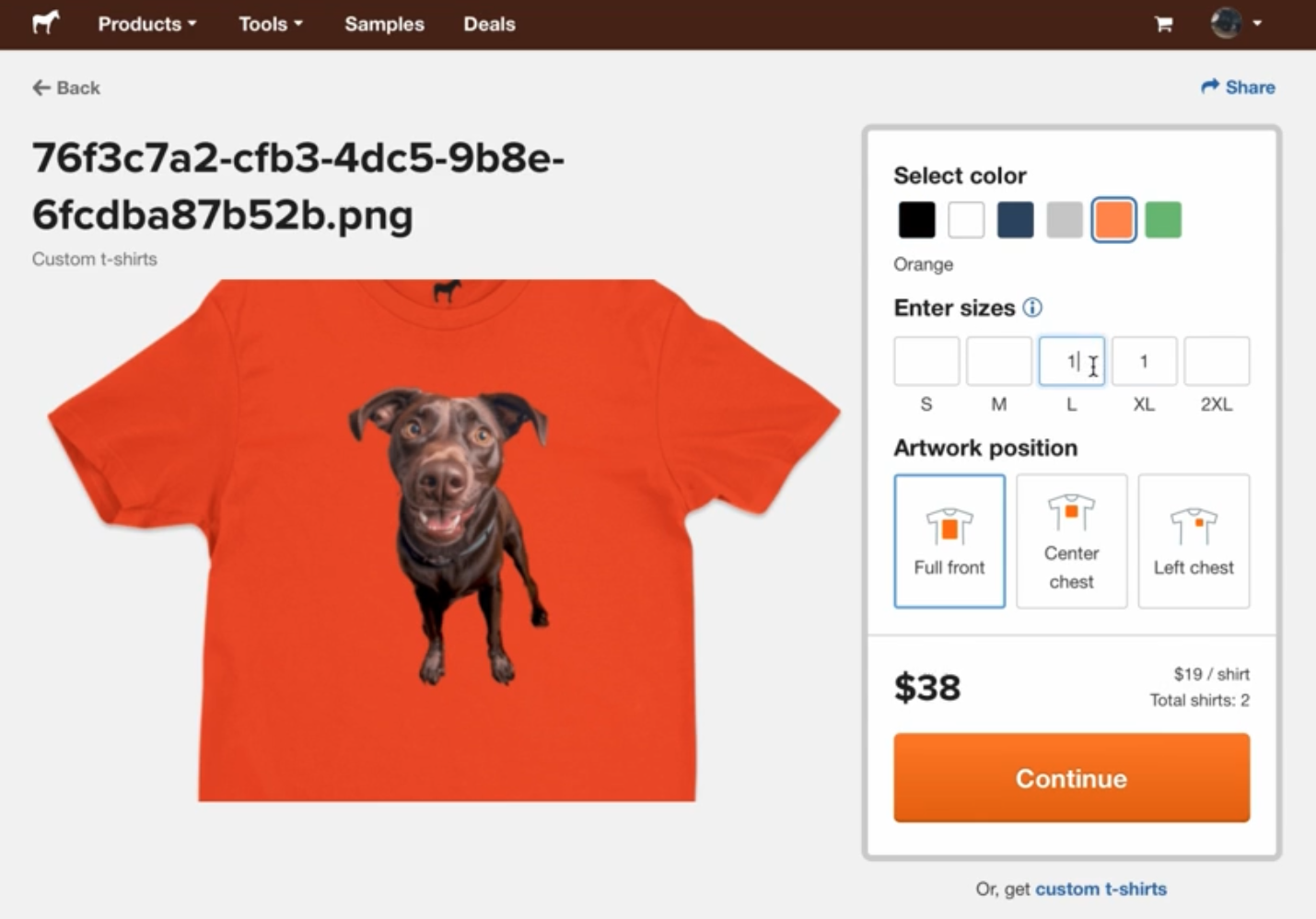 pedido de playera perro personalizada